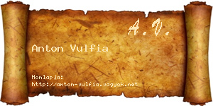 Anton Vulfia névjegykártya
